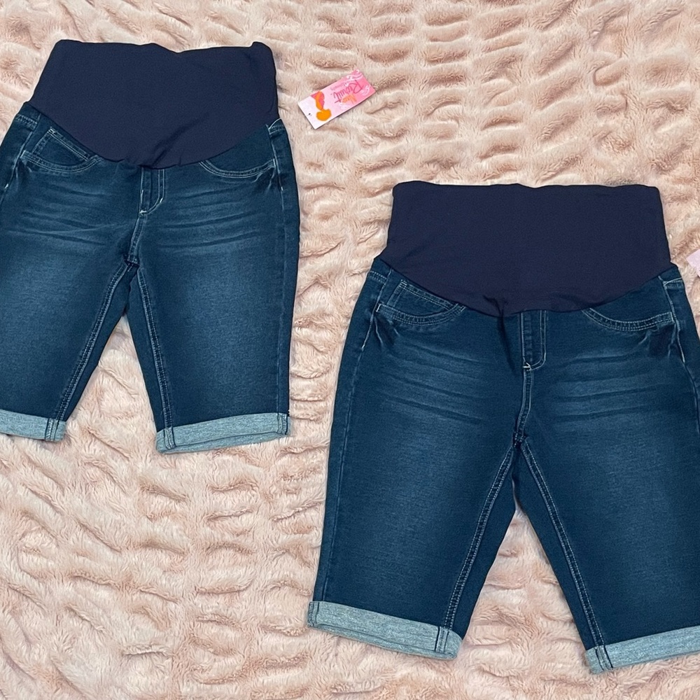 Maternity Jean Shorts Set